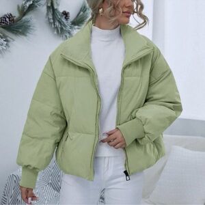 Women's Green Puffer Jacket
